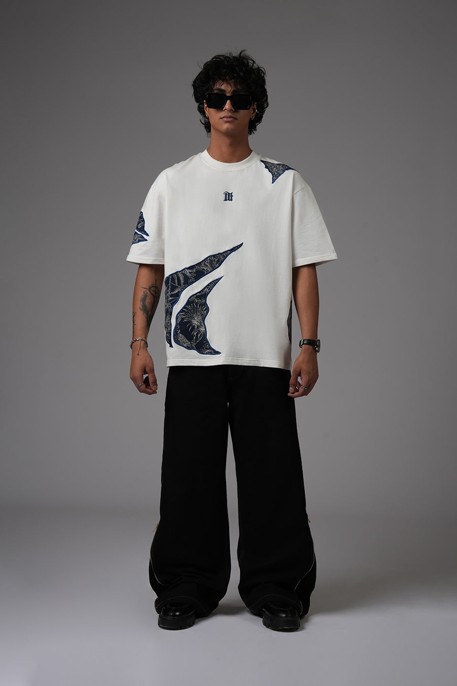 Jacquard Layers Tee - White