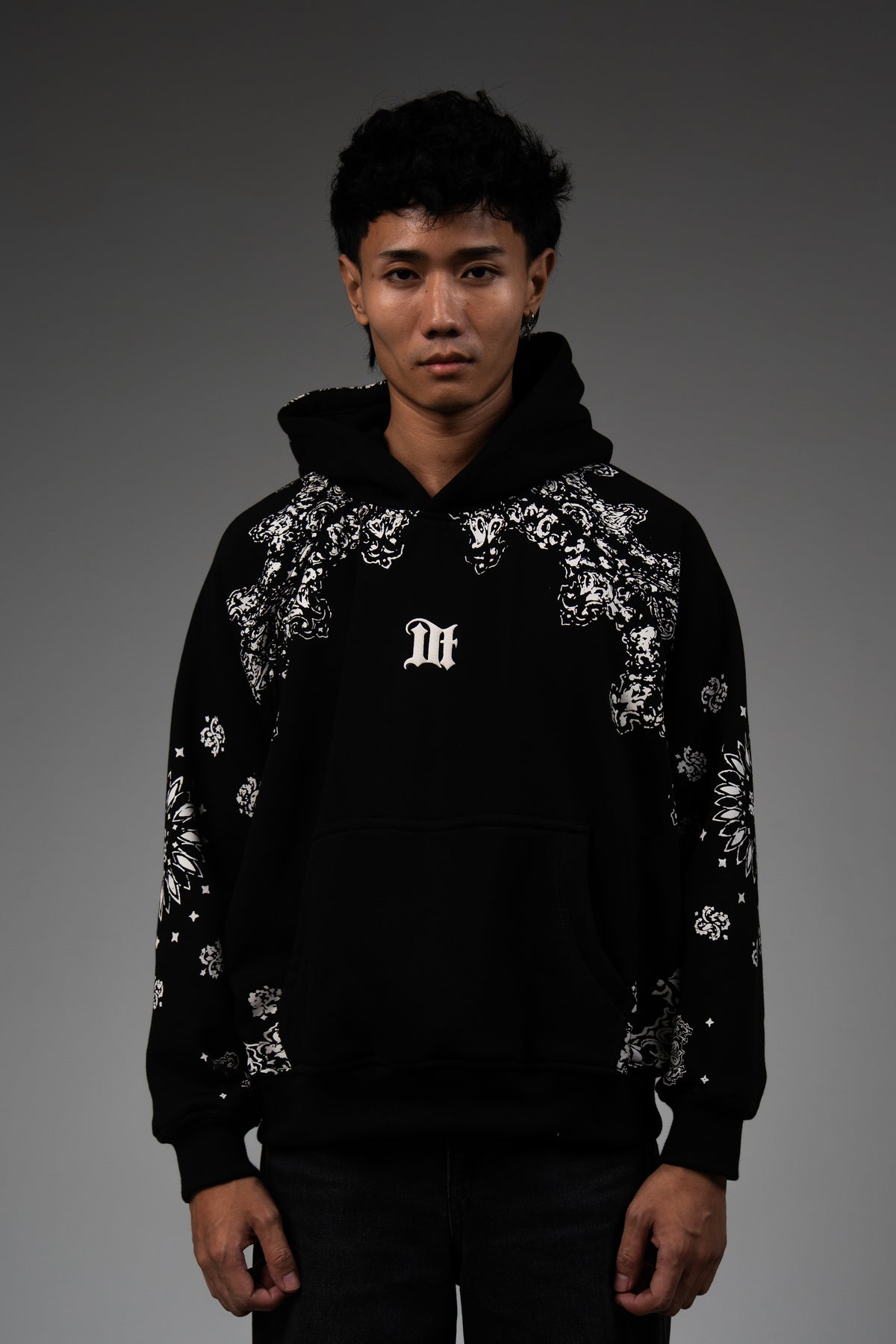 Black Paisley Hoodie