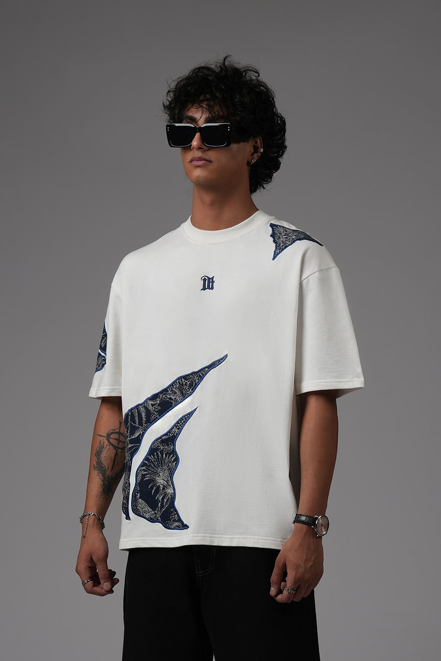 Jacquard Layers Tee - White