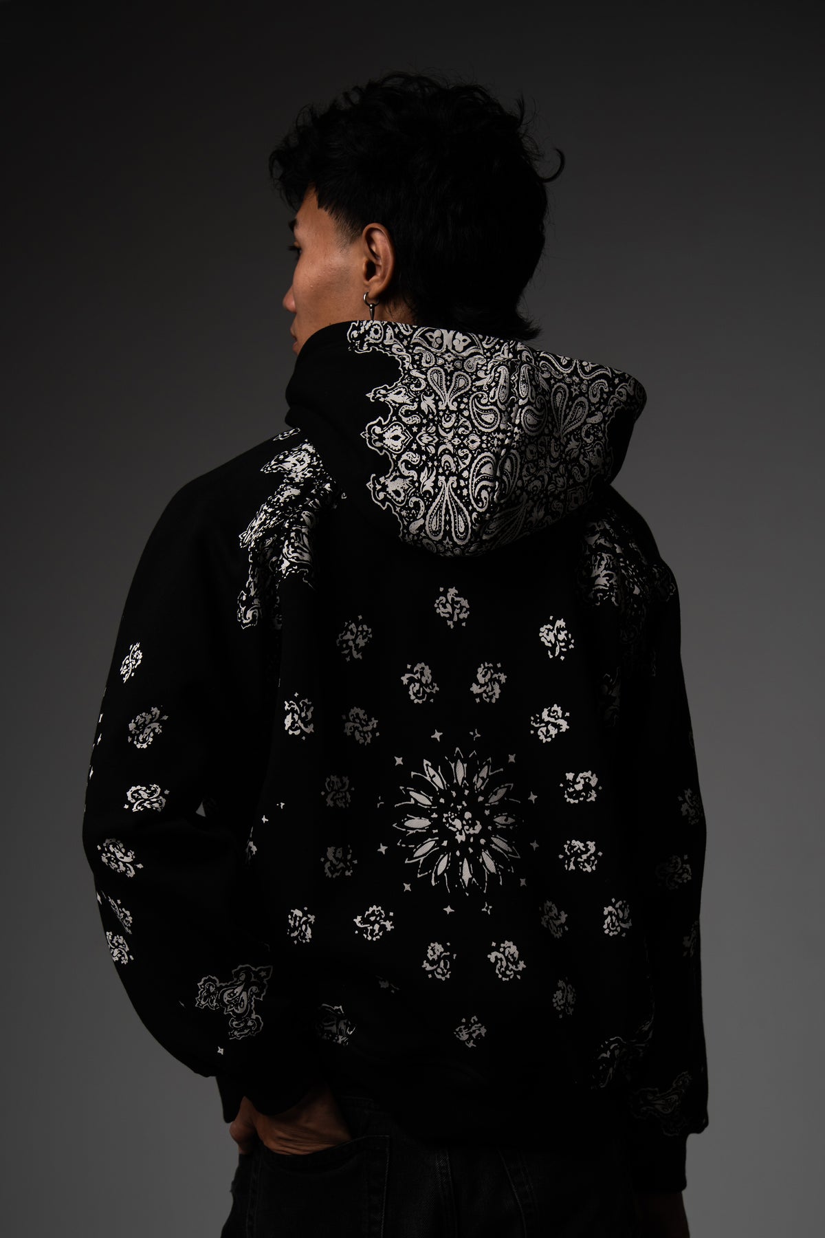 Black Paisley Hoodie