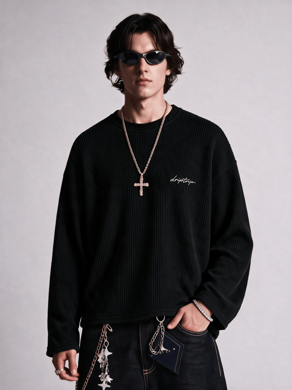 Black Waffle Tee
