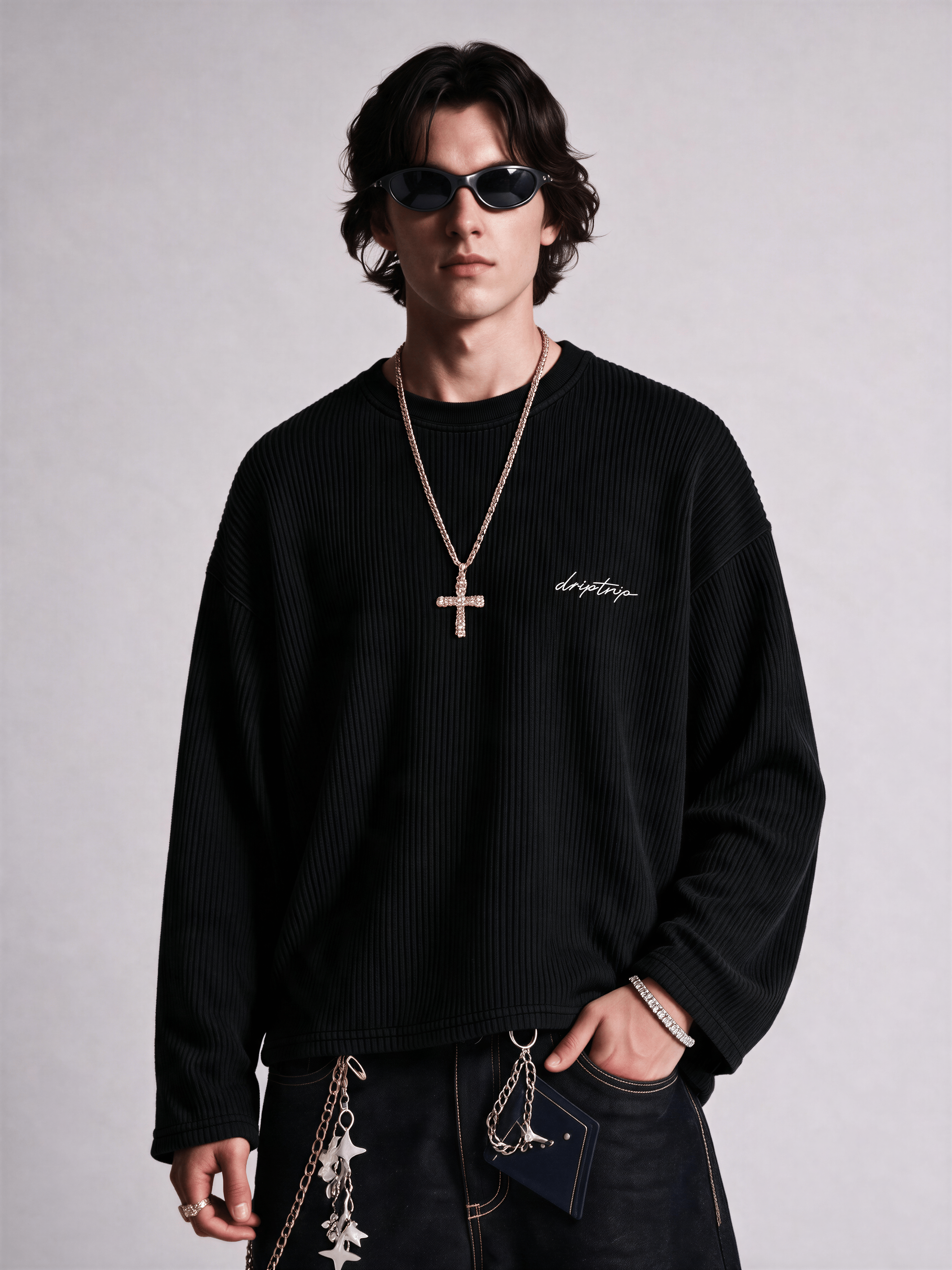 Black Waffle Tee