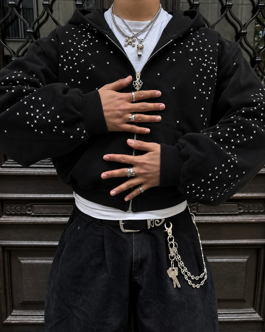 Faded Star Zip-Up Hoodie