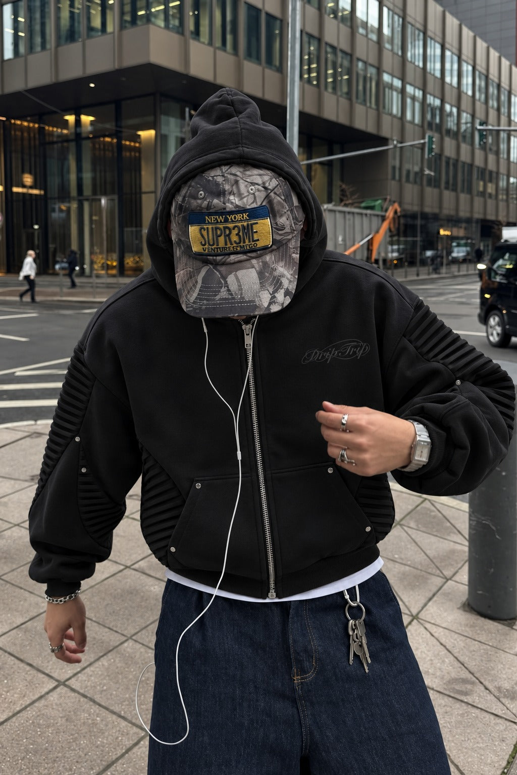 Utility Pocket Zip-Up Hoodie