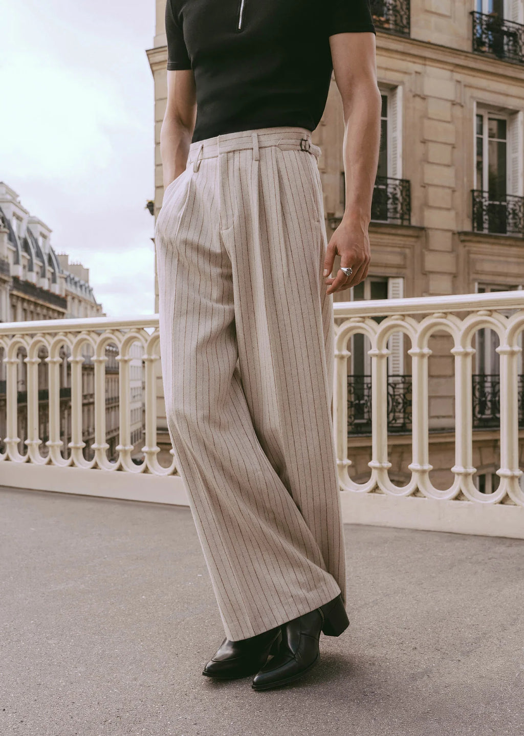 Ivory Pinstripe Gurkha Pants