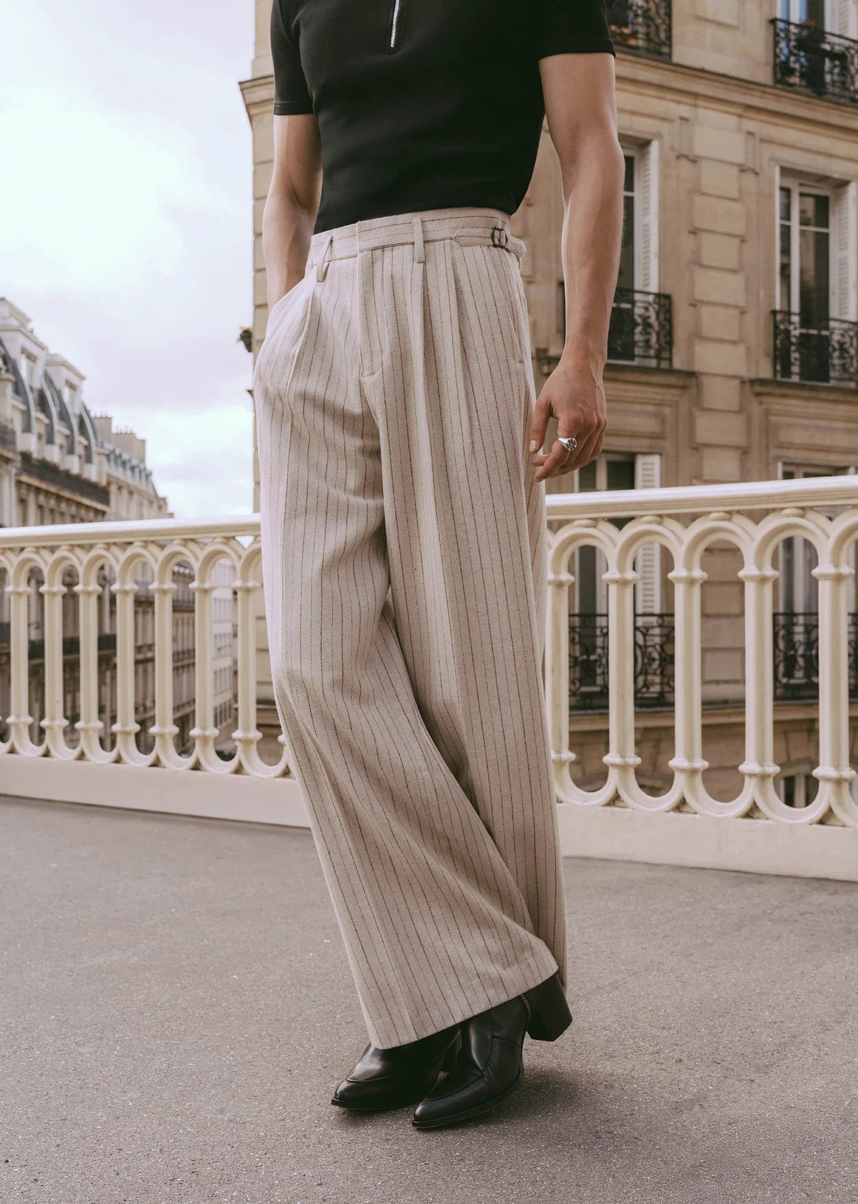 Ivory Pinstripe Gurkha Pants