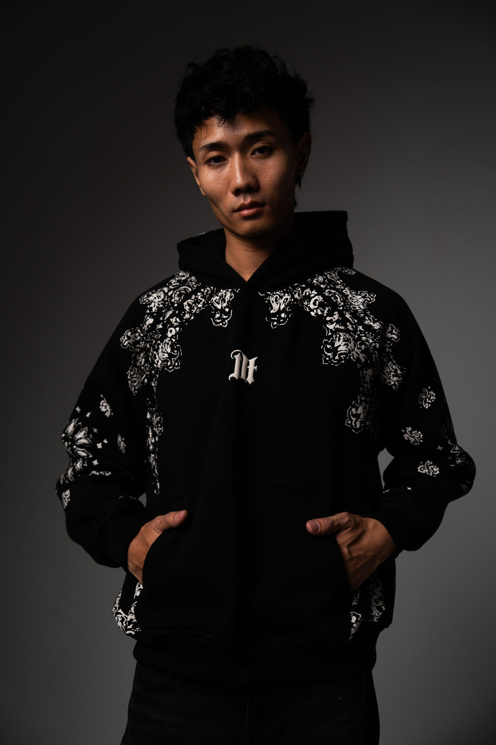 Black Paisley Hoodie