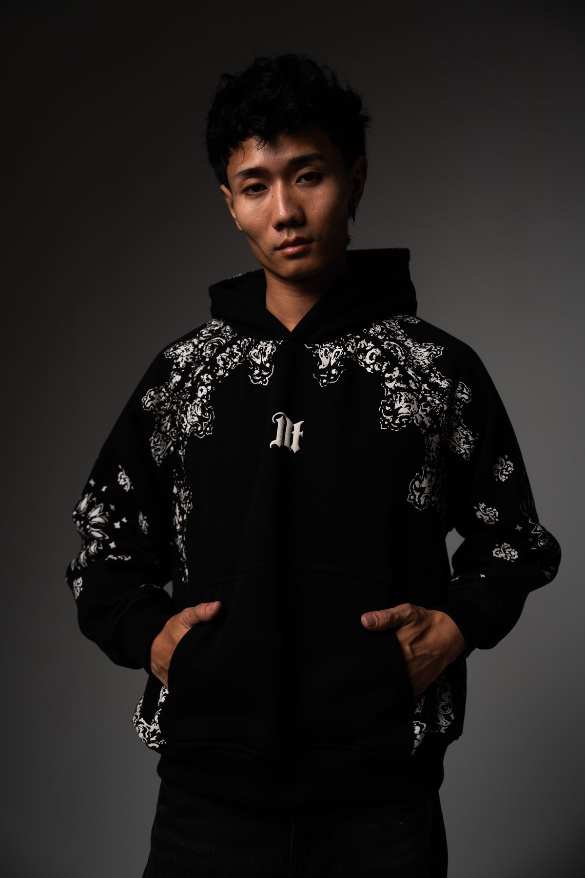 Black Paisley Hoodie