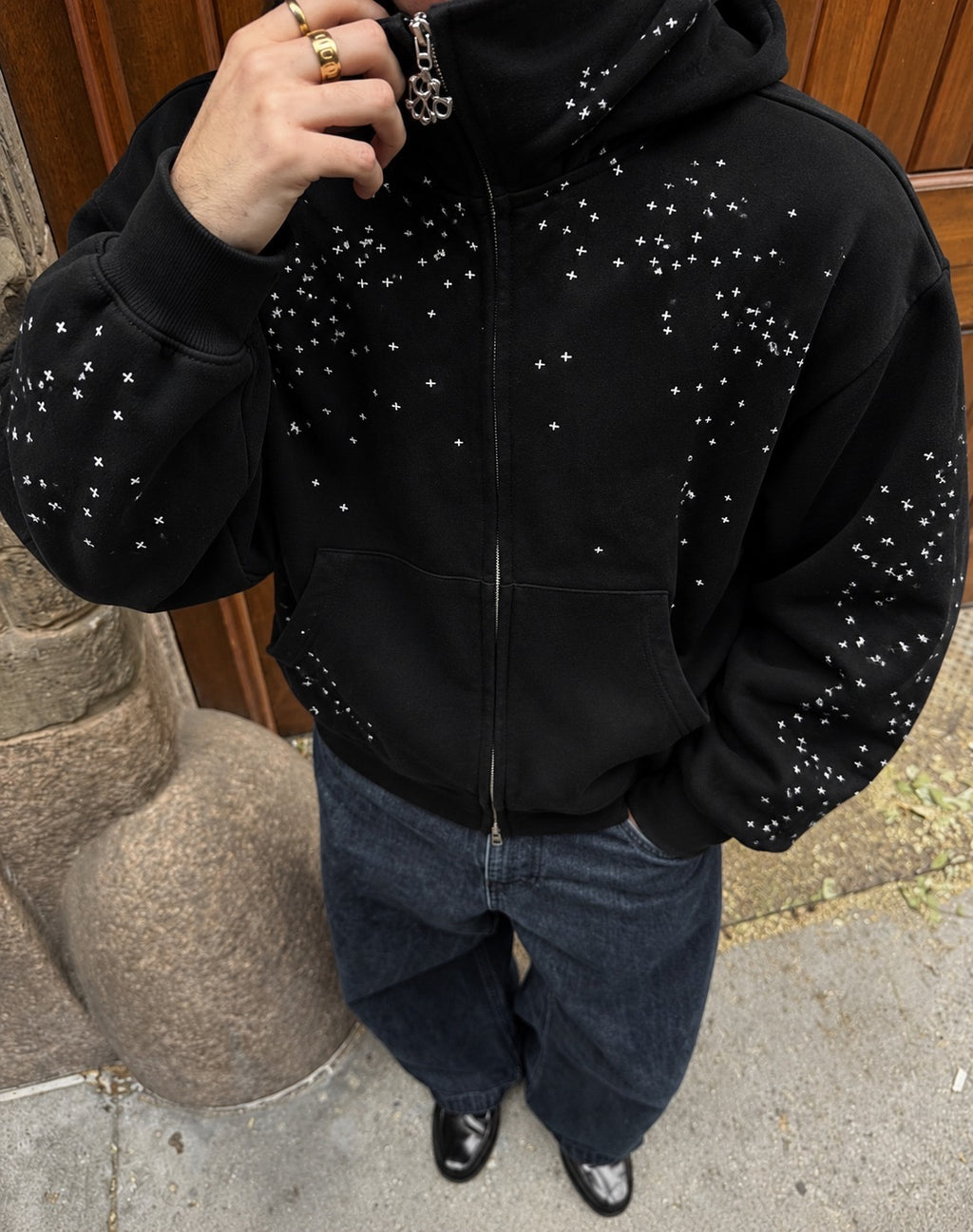 Faded Star Zip-Up Hoodie