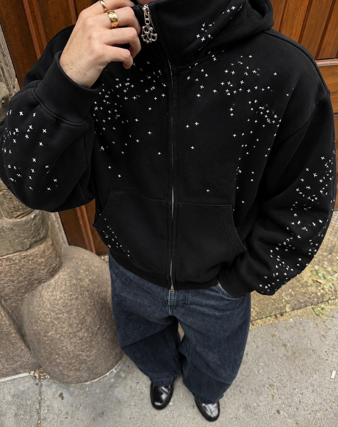 Faded Star Zip-Up Hoodie