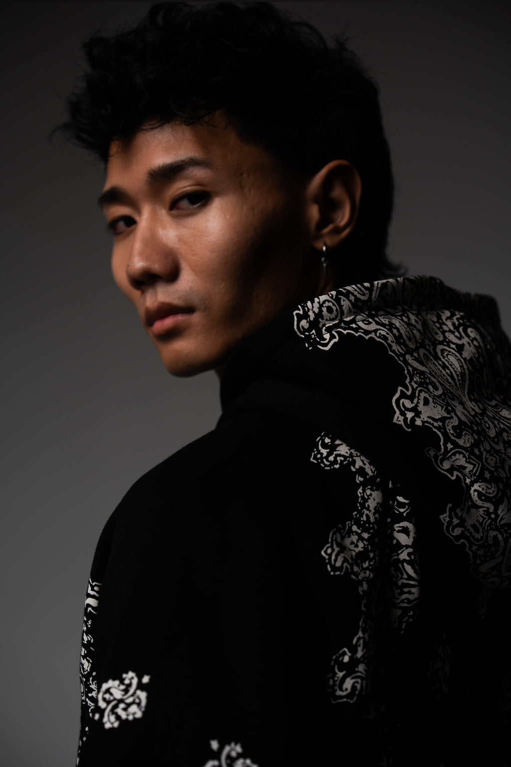 Black Paisley Hoodie