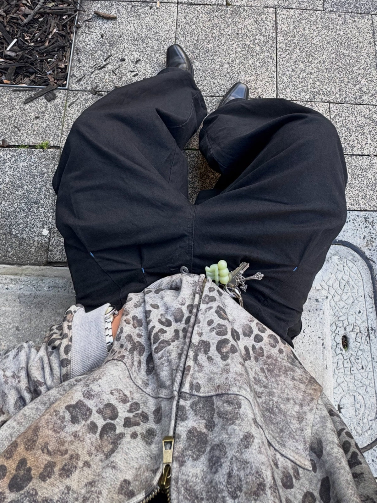 Grey Leopard Fade Zip-Up Hoodie