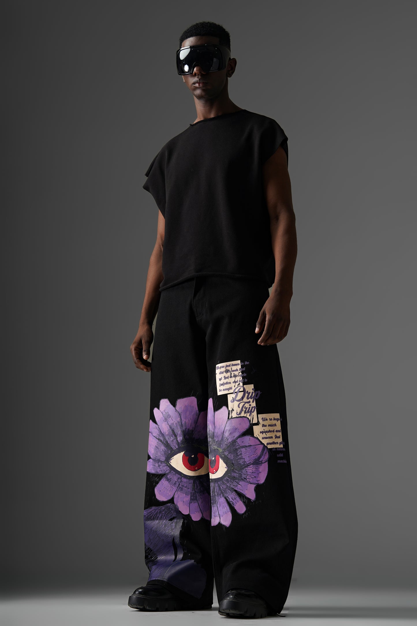 Bloom on Black Denims