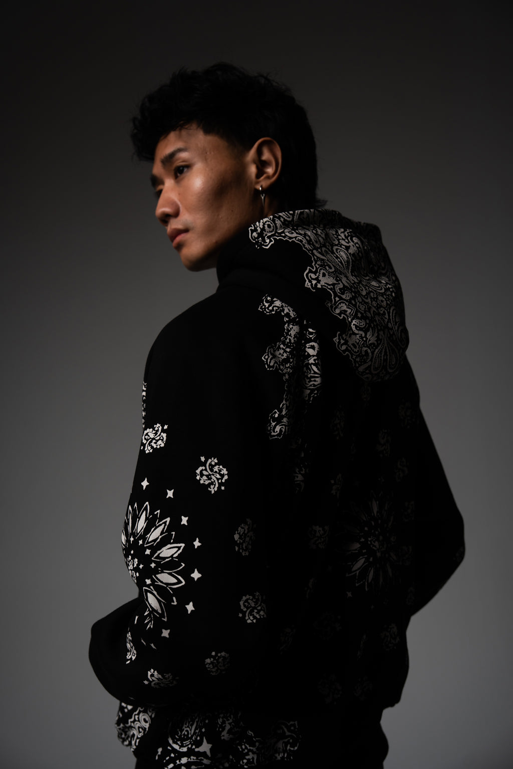 Black Paisley Hoodie