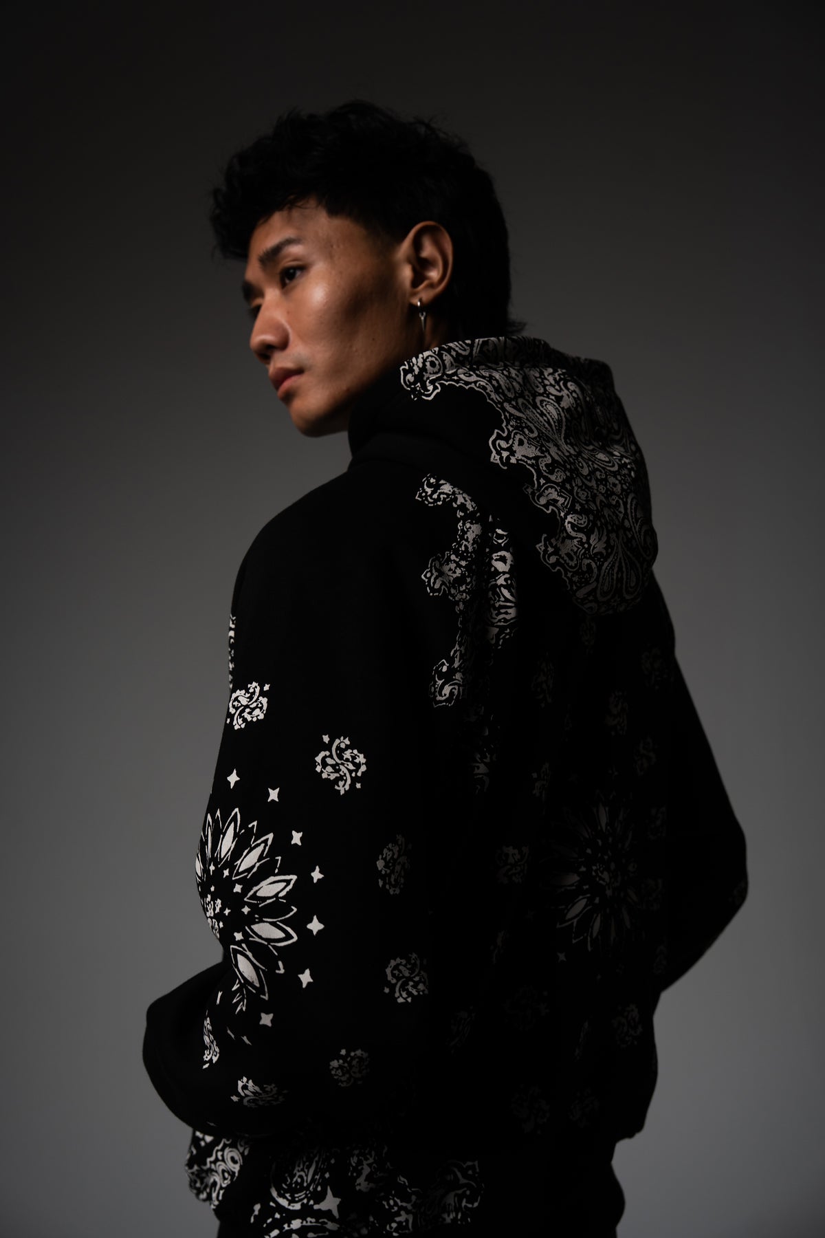 Black Paisley Hoodie