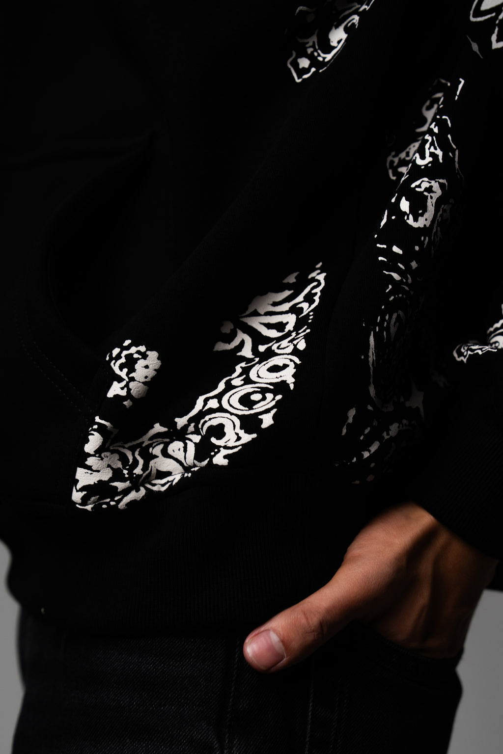Black Paisley Hoodie