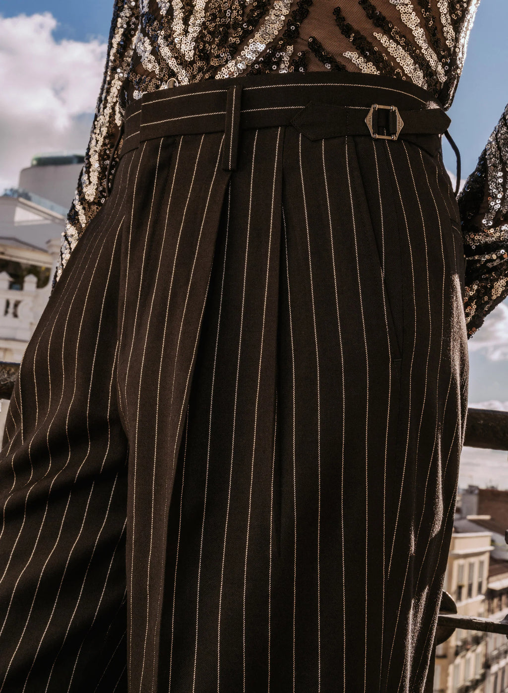 Pinstripe Black Gurkha Panta
