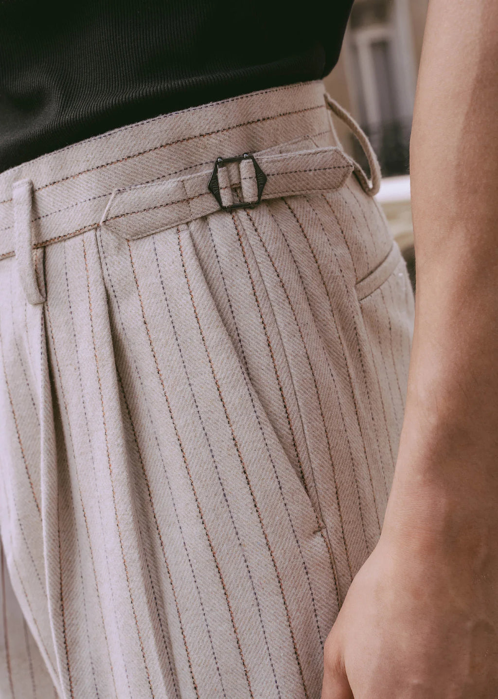 Ivory Pinstripe Gurkha Pants